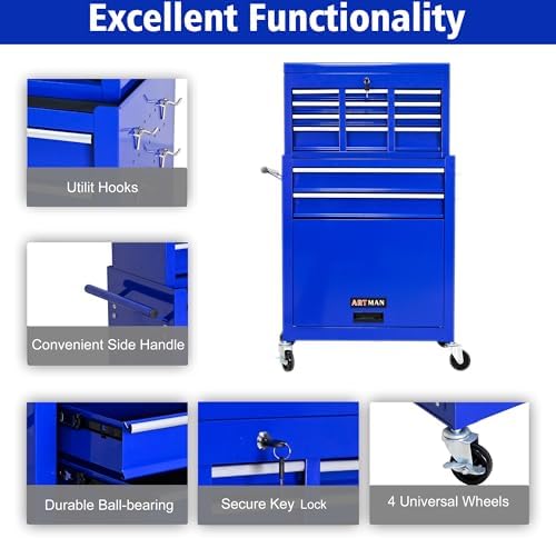 RYH 8 Drawers Rolling Tool Chest & Tool Box on Wheels | Heavy Duty Metal ...