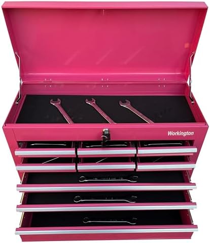 Workington Portable Metal Tool Chest with 9 Drawers, 24" 9-Drawer Tool C...