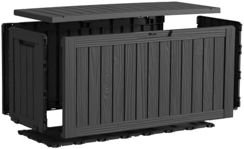 ROJIK 149 Gallon Outdoor Storage Box Waterproof,Weatherproof Deck Boxes Outdo...
