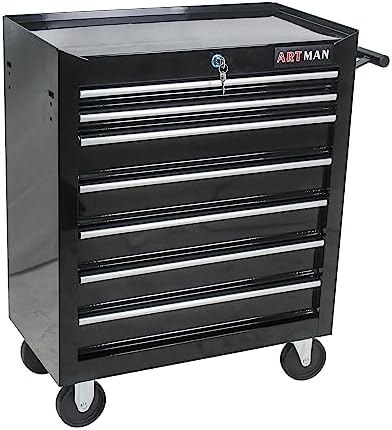 7 Drawers Rolling Tool Chest on Wheels, Multifunctional Tool Cart Tool Storag...