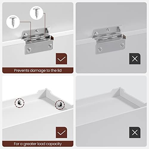 VASAGLE Storage Chest, 39.4 Inches Width Bench with 2 Safety Hinges