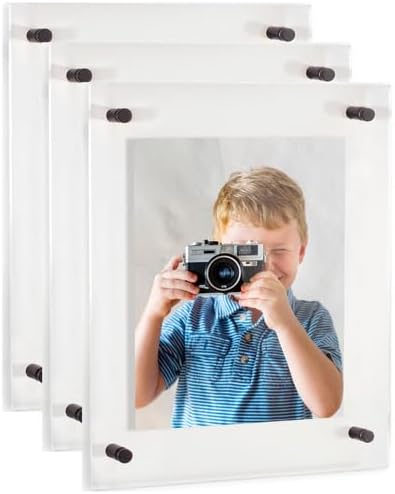 ArtToFrames 15x18 Inch Double Panel Floating Acrylic Picture Frame comes (3 P...