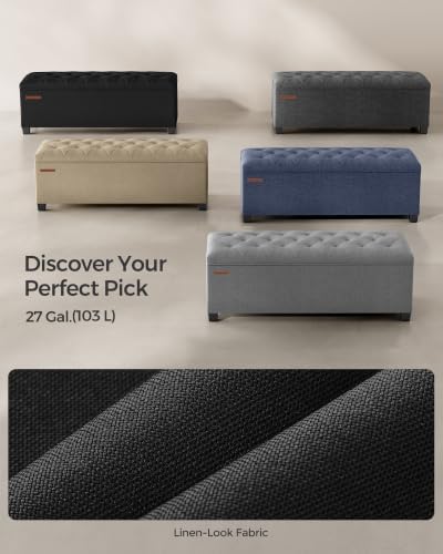 SONGMICS Storage Ottoman Bench, Foot Rest with Legs, Load up to 661.4 lb
