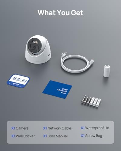 ANNKE 4K/8MP Dome PoE Security Camera Outdoor, Color Night Vision, White