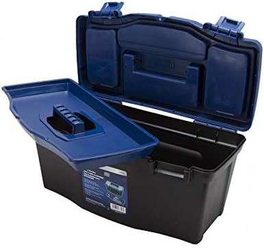 Edward Tools Plastic Tool Box with Handle - 16” Heavy Duty Organizer Box with...