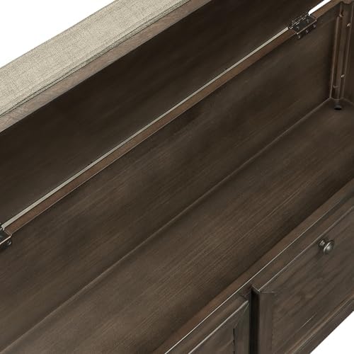 OSP Home Furnishings Dover Coastal Lift-Top Storage Bench with Shutter Face S...