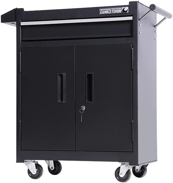 1 Drawer Tool Chest Heavy Duty Cart Steel Rolling Tool Box with Lockable Door...