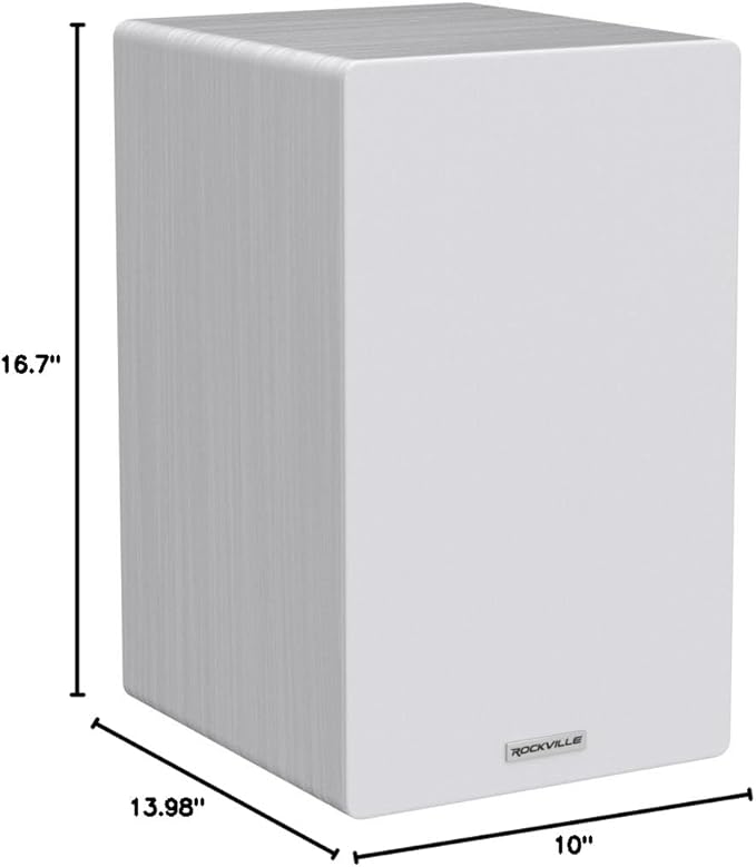 Rockville 2 RockShelf 68W 400w White 6.5" Home Theater Bookshelf Speaker...