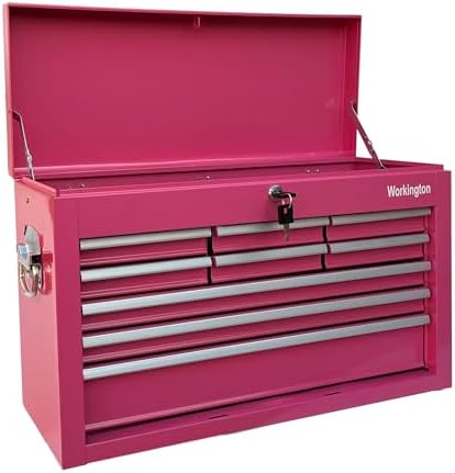 Workington Portable Metal Tool Chest with 9 Drawers, 24" 9-Drawer Tool C...