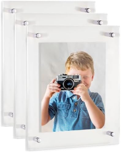 ArtToFrames 12x18 Inch Double Panel Floating Acrylic Picture Frame comes (3 P...