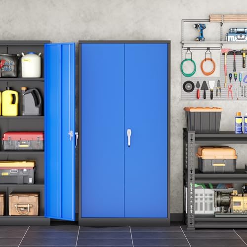 INTERGREAT Metal Garage Storage Cabinet with Lock, 72" Storage Cabinet w...