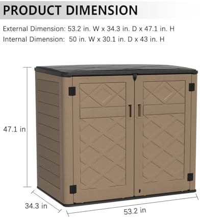 KINYING Larger Outdoor Storage Shed Weather Resistance, Resin Sheds & Out...