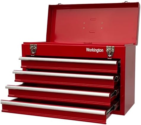Workington Portable Metal Tool Chest with 4 Drawers, 20" 4-Drawer Tool C...