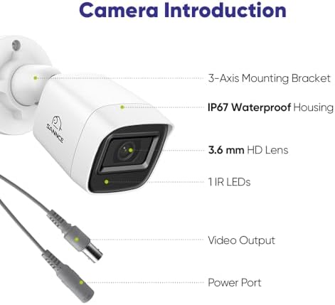 SANNCE 2MP 1080P TVI Bullet Cameras, 100ft Night Vision, IP67(4 Pack)