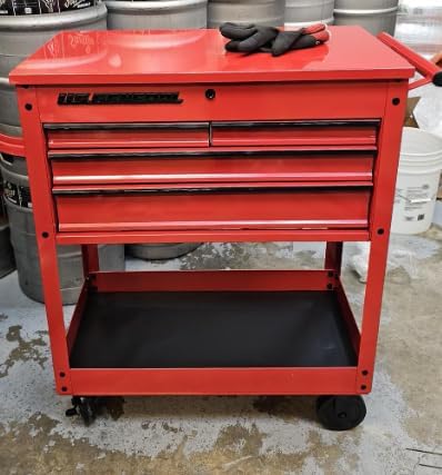 Roller Cart Tool Cabinet Storage Chest Box Glossy 4 Drawer 580 Lb. Capacity -...