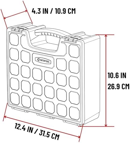 INTERTOOL Hardware Organizer with 7 Deep Removable Bins - Small Parts Storage...
