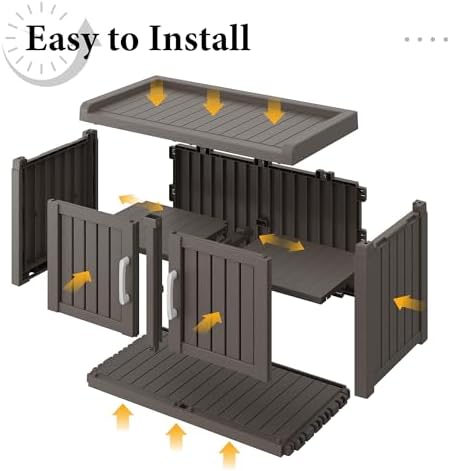 Outdoor Shoe Bench, Waterproof UV-Resistant Indoor Resin Shoe Cabinet, Entryw...