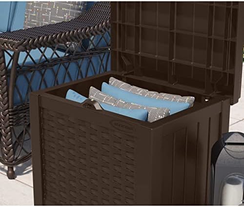 Suncast 2 Pack 22-Gallon Small Deck Box - Lightweight Resin Storage Container...