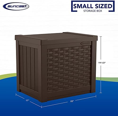 Suncast 2 Pack 22-Gallon Small Deck Box - Lightweight Resin Storage Container...