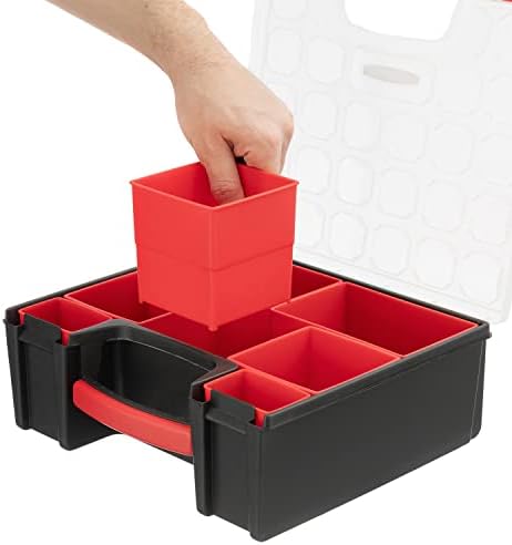 INTERTOOL Hardware Organizer with 7 Deep Removable Bins - Small Parts Storage...