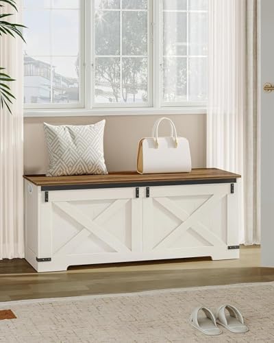 Hzuaneri 47" Farmhouse Storage Chest and Bench | 59 Gal | 330lb Seat