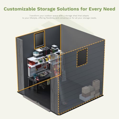 Patiowell Outdoor Plastic Storage Shed 6x6 FT, Resin Shed for Garden