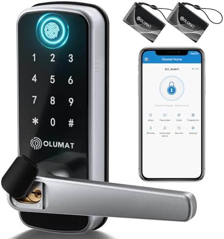 Smart Door Lock, OLUMAT Keyless Entry Door Lock Fingerprint Door Lock with Ke...