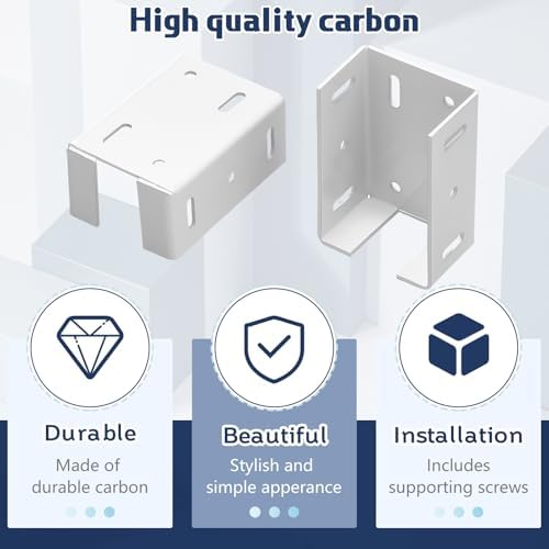 Hicarer 16 Pcs Aluminum Vinyl Fence Brackets with Screws