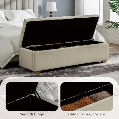Chifee & Vingol 60" Ottoman with Storage Oversized End of Bed Storag...