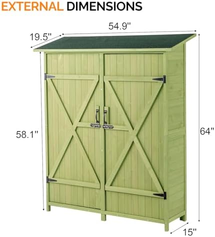 VINGLI Upgraded Outdoor Wooden Storage Shed, Extra Large Garden Shed Outside ...