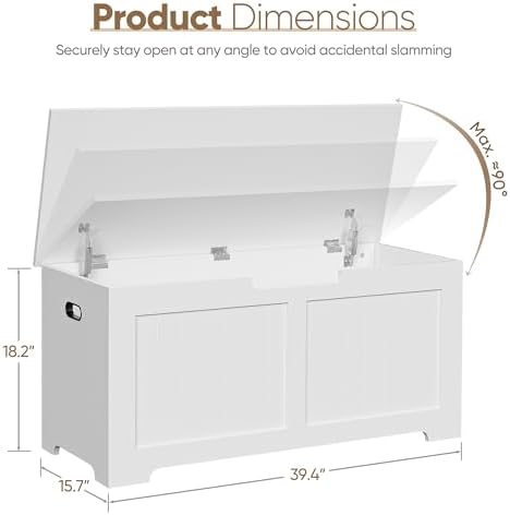 ZENY Storage Chest, Lift Top Storage Trunk, Entryway Shoe Bench, Wooden Stora...