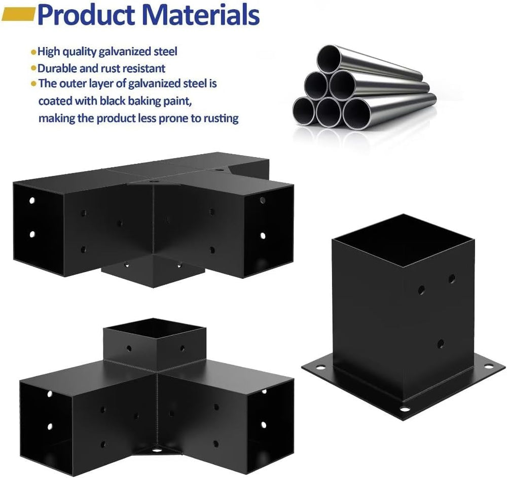 JEXALINE Heavy-Duty Pergola Bracket Kit for 4 x 4 Wood Posts
