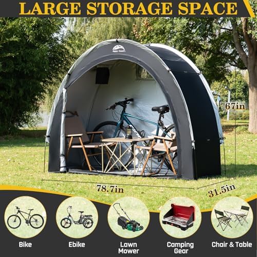 Happy Travel Bike Storage Shed Tent, Outdoor Portable Bicycle Storage Sheds