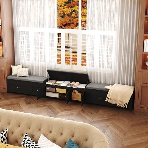 HOMEFORT 41.3" Shoe Bench with Lift Top Storage, Entryway Bench with Cus...