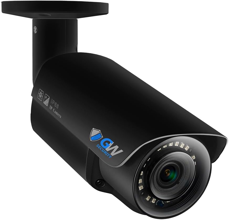 GW Security 8MP 4K H.265 UltraHD 3840 x 2160P PoE Outdoor Microphone Security...