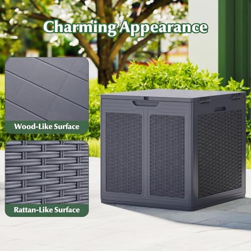 Tangkula 39 Gallon Outdoor Storage Box with Lockable Lid