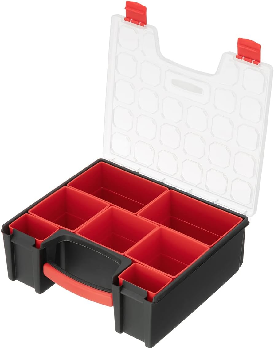 INTERTOOL Hardware Organizer with 7 Deep Removable Bins - Small Parts Storage...
