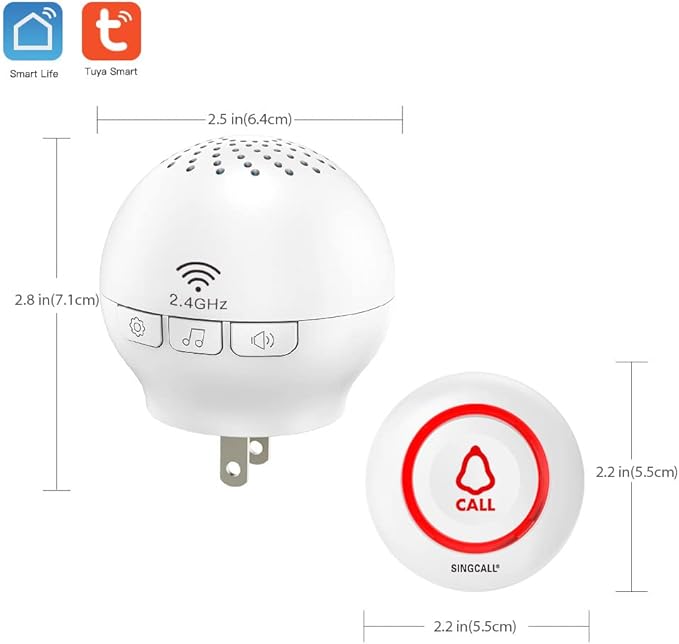 SINGCALL Tuya Caregiver Pager Smart Wireless Calling System WiFi SOS Emergency