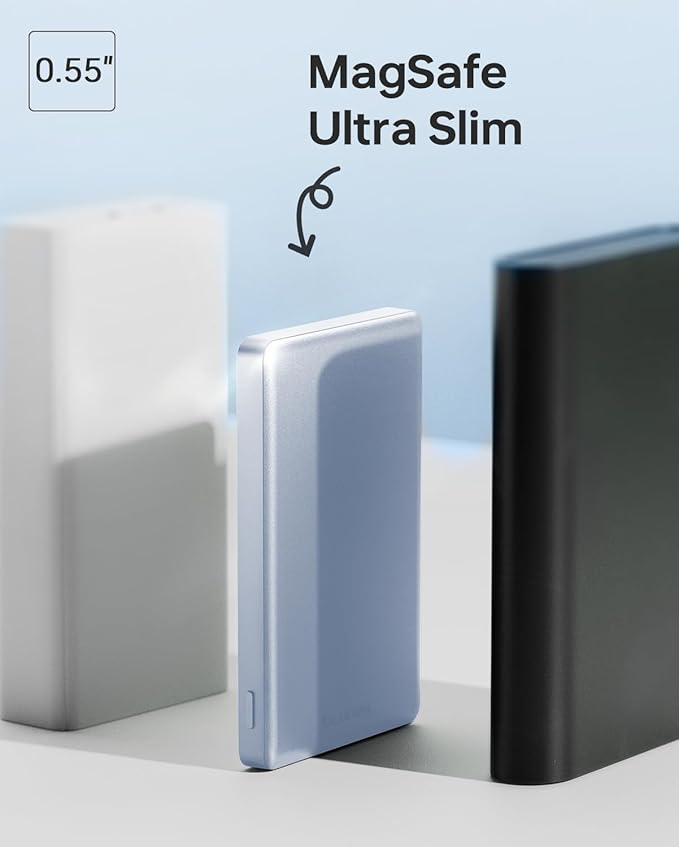 10, 000mAh for MagSafe Power Bank Ultra Slim, Magnetic Wireless Charger