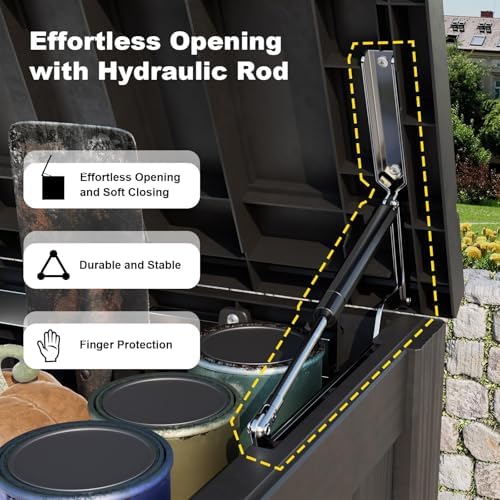 DRATO 180 Gallon Deck Boxes Outdoor Waterproof, Lockable Outdoor Storage Box ...