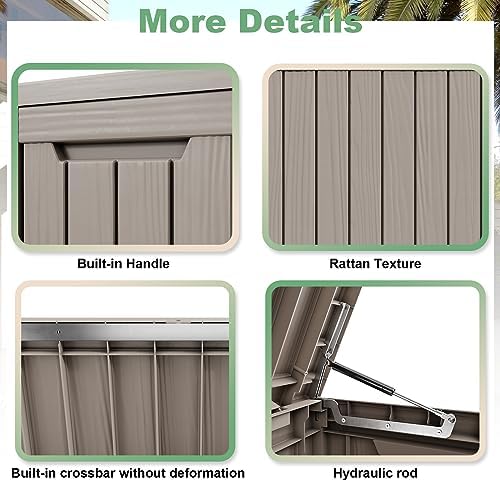 DRATO 80 Gallon Large Deck Box, Outdoor Storage Box for Patio Furniture, Pati...
