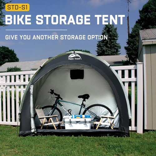 Happy Travel Bike Storage Shed Tent, Outdoor Portable Bicycle Storage Sheds