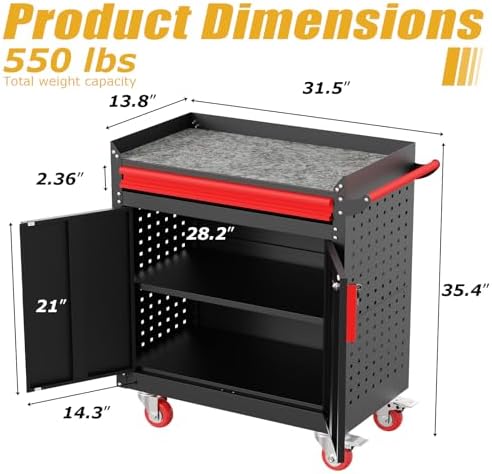 Eltean Rolling Garage Cabinets,Garage Storage Cabinet with Wheels