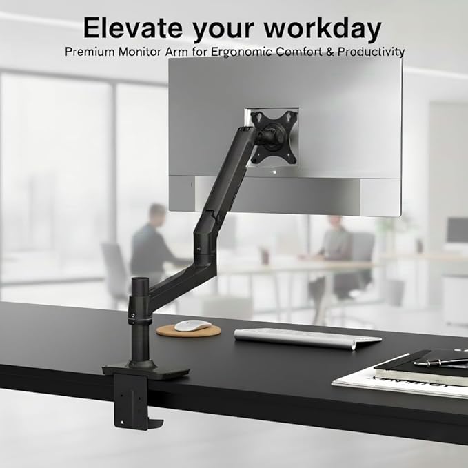 Ergounion Single Monitor Arm Desk Mount, Holds Screens up to 40 Inches and 25