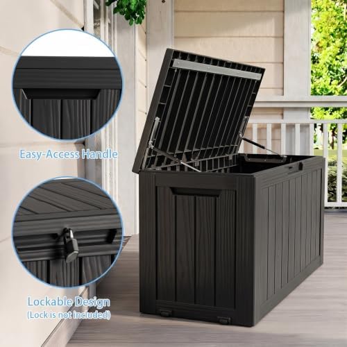 ROJIK 149 Gallon Outdoor Storage Box Waterproof,Weatherproof Deck Boxes Outdo...
