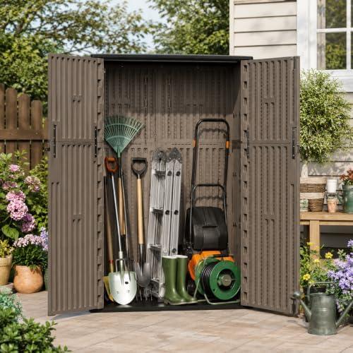ADDOK 57 Cu.Ft Outdoor Storage Shed,Resin Storage Cabinet with Floor