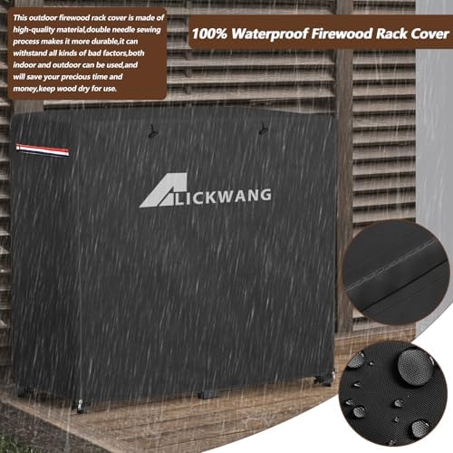 Outdoor Waterproof 34 Inch Small Firewood Rack Cover with Zipper