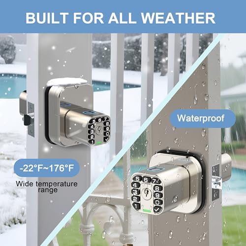 Richelock IU53 Double-Sided Fingerprint & Keypad Door Lock, All-Weather, ...