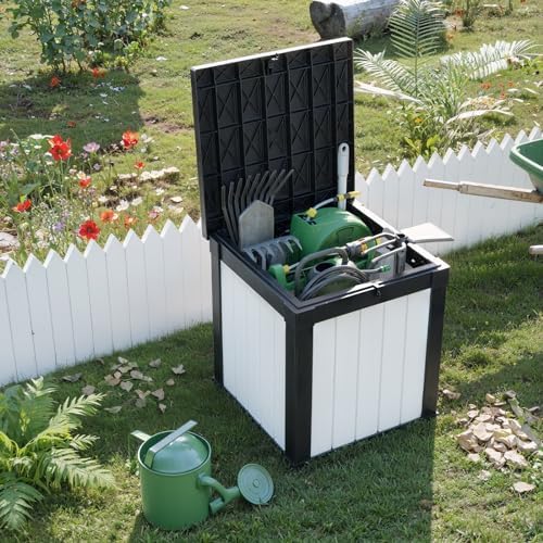 ROJIK Outdoor Storage Housing Deck Box - Waterproof Patio Furniture, Garden T...