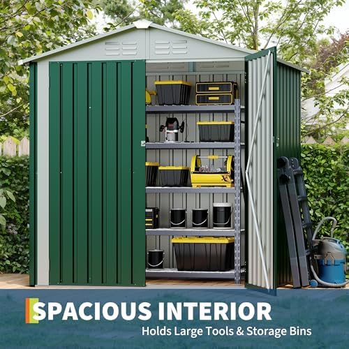 Garvee 6x4 FT Storage Shed – 130 Cu Ft, Sloped Roof, Weatherproof